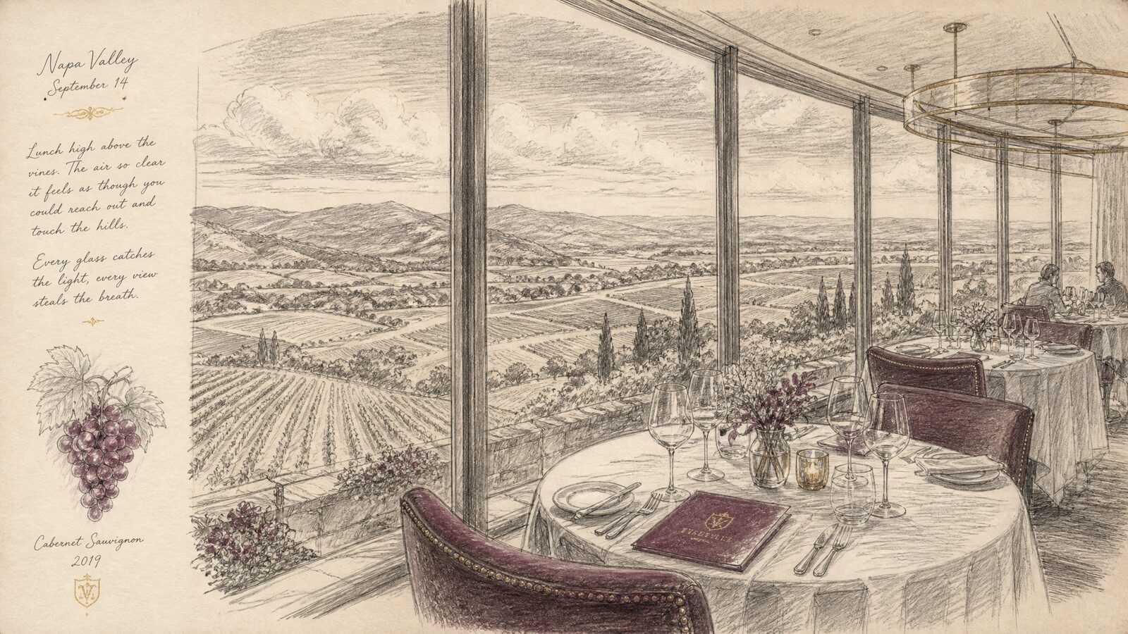 Pike and Joyce restaurant pencil sketch